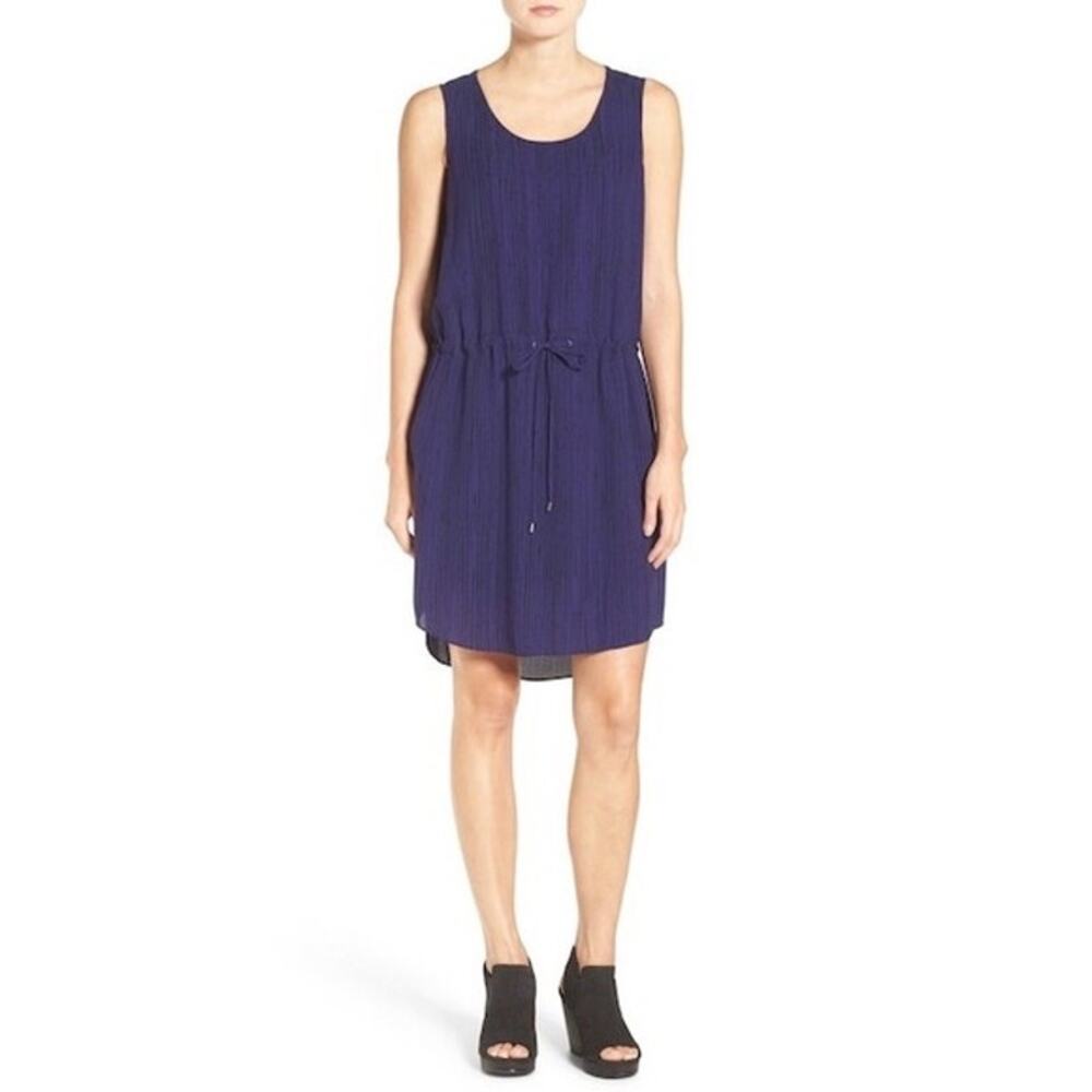 NWT Eileen Fisher XL Shima Printed Silk Crepe Scoop Neck Blouson Dress